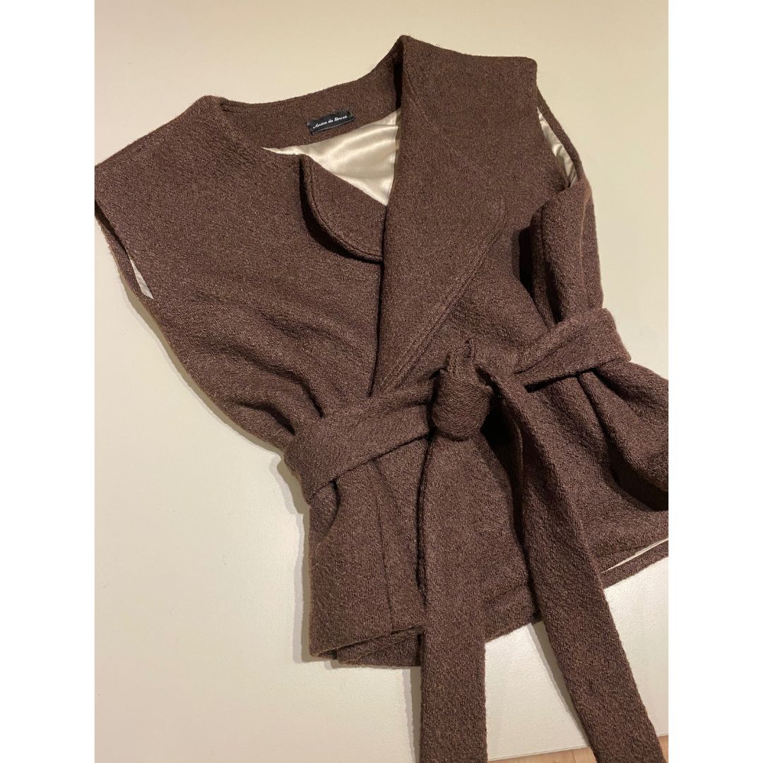 Gilet wol bruin - Afbeelding 4