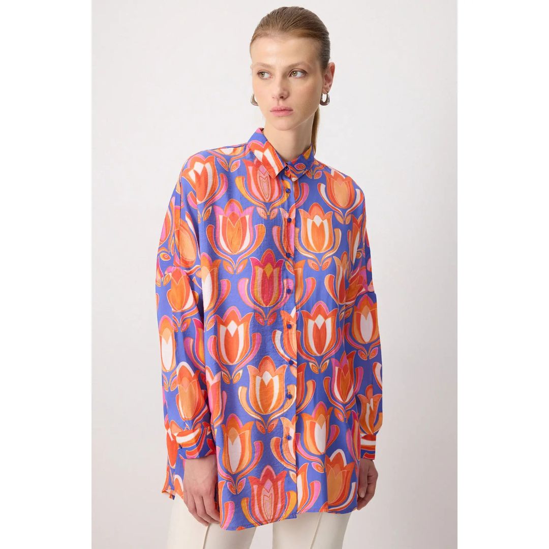 Blouse tulpenprint