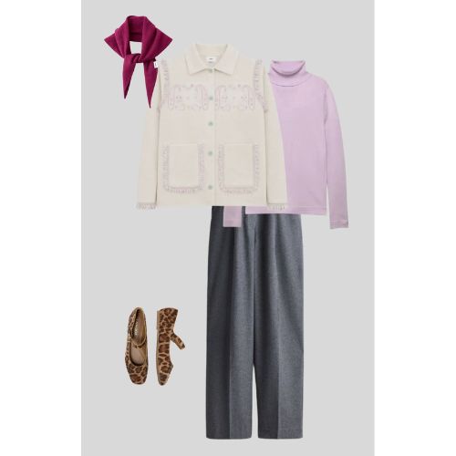 Geborduurd Jasje ecru