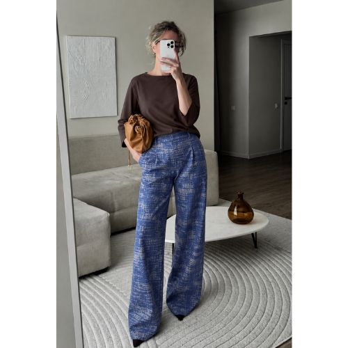 Pantalon print blue