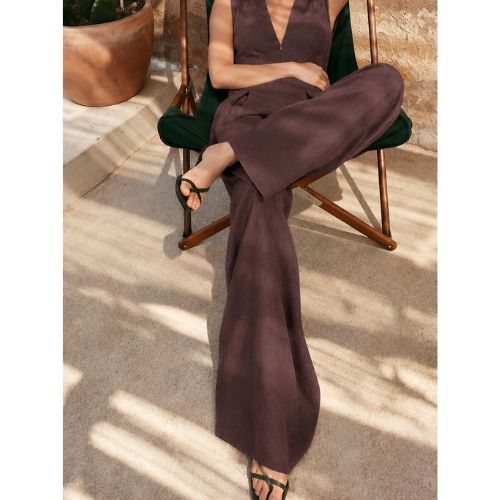 Jumpsuit linnen brown