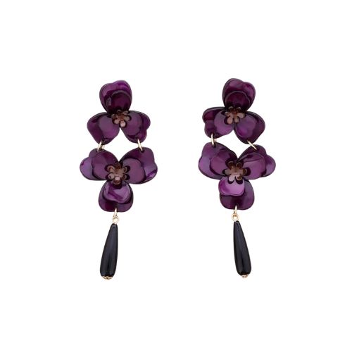 Oorbellen purple flower