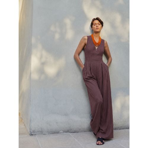 Jumpsuit linnen brown