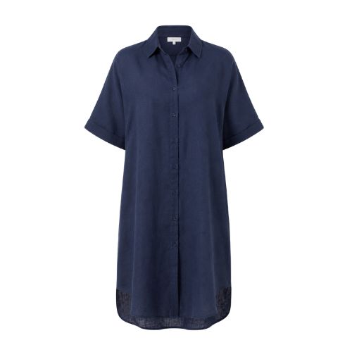 Jurk blue linnen& lyocell