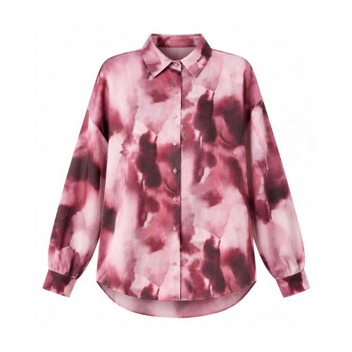 Blouse aquarelprint roze