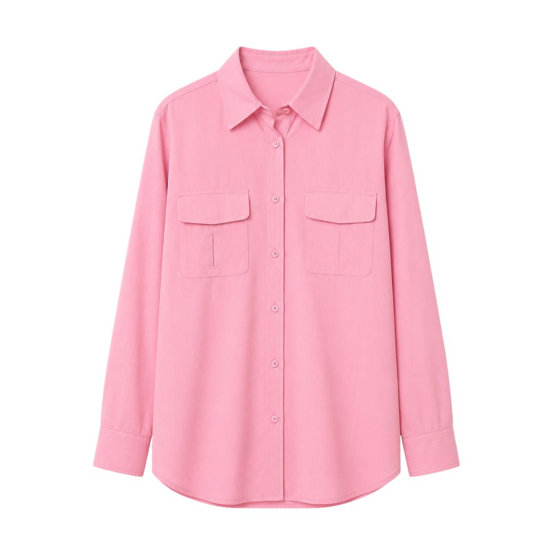 Blouse roze zakken
