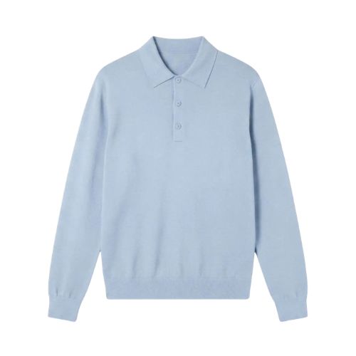 Polo merinowol blue