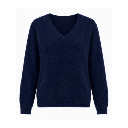 Zachte trui v-hals navy