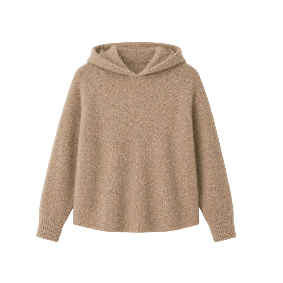 Trui capuchon beige