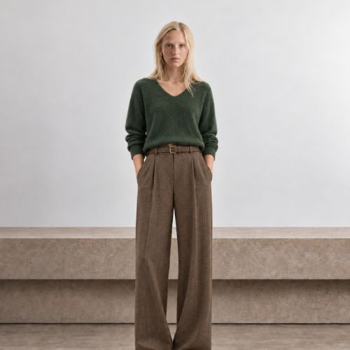 Zachte trui forest v-hals