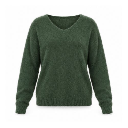 Zachte trui forest v-hals